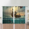 Awesome hoodied Viking Warrior Printed 3D Grommet Window Curtains - HB00063