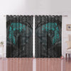 Awesome hoodied Viking Warrior Pattern Printed 3D Grommet Window Curtains - HB00098