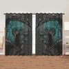 Awesome hoodied Viking Warrior Pattern Printed 3D Grommet Window Curtains - HB00098