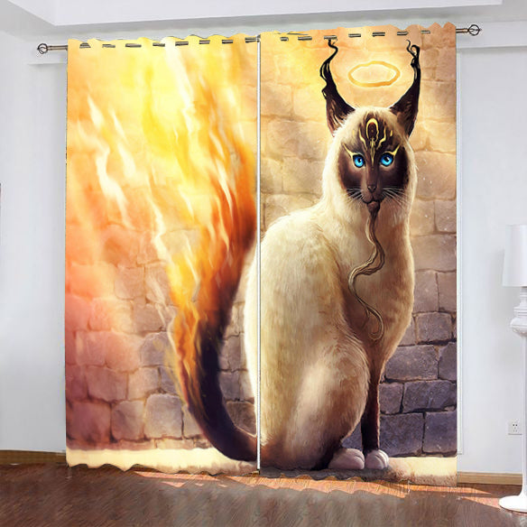 Awesome hoodies 3D all print Cat Curtains  skull - VNC0021