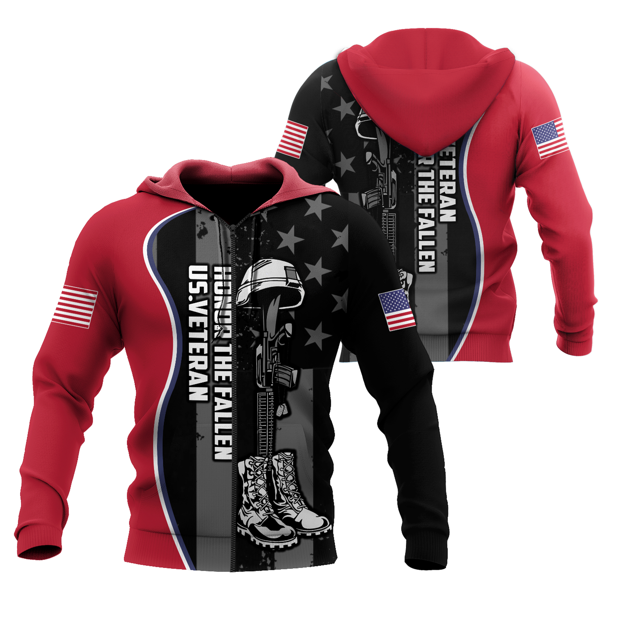 All Over US Veteran for Men and Women, T-Shirt, Zip Hoodies, Sweatshirt HBC105