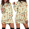 All Over Printing White Premium Hoodie Dress