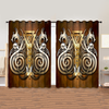 Awesome hoodied Pattern Viking All Printed 3D Grommet Window Curtains- HD99