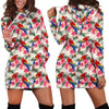 All Over Printing Scarlet Macaw And Flower Hoodie Dress