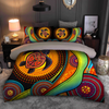 Awesome Hoodied 3D all over print Aboriginal Bedding Set, Australia Turtles Painting Art Bedding Sets NQBS0011