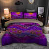 Awesome Hoodied 3D all over print Aboriginal Bedding Set, Australia Indigenous Purple The Sun Bedding Sets NQBS009