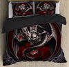 Awesome Hoodied Treble Clef And Hummingbirds Bedding Set Dragon Skull HDQ010