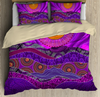 Awesome Hoodied 3D all over print Aboriginal Bedding Set, Australia Indigenous Purple The Sun Bedding Sets NQBS009
