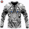 Awesome hoodie 3D ALL Print White Tiger -Men and Women Zip Hoodies- ND067