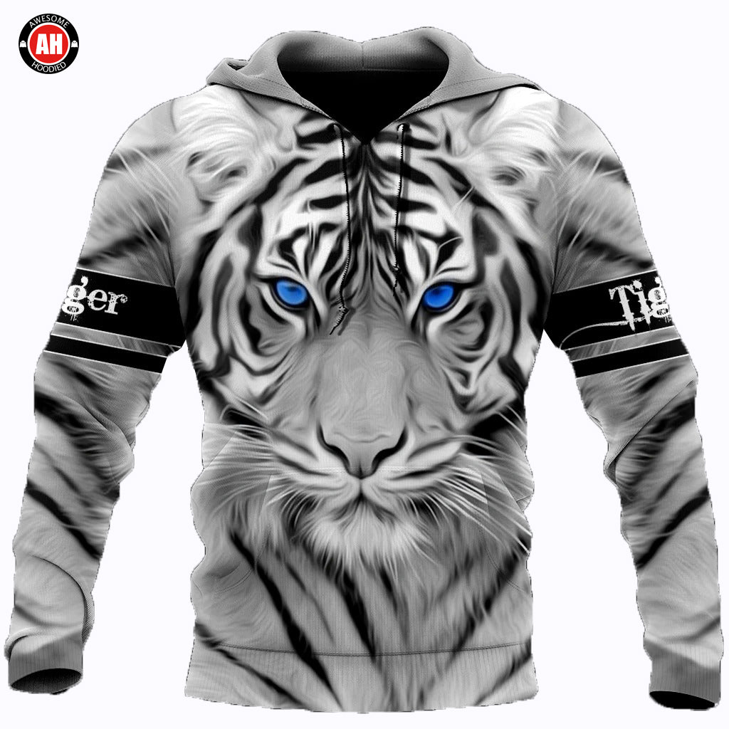 Awesome hoodie 3D ALL Print White Tiger -Men and Women Zip Hoodies- ND067