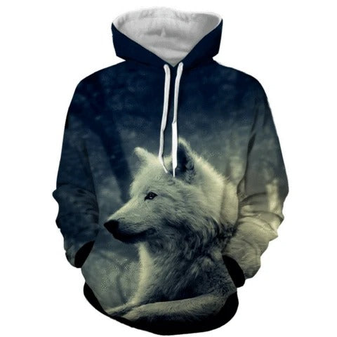 Awesome hoodie 3D ALL Print Wolf Authentic Portrait Impressive -Men and Women Hoodies- ND144