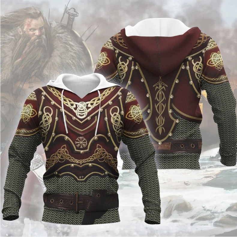 Awesome Hoodie 3D All Over Print Mystic Viking Armor - Men and Women Hoodie Zip Hoodies ND163