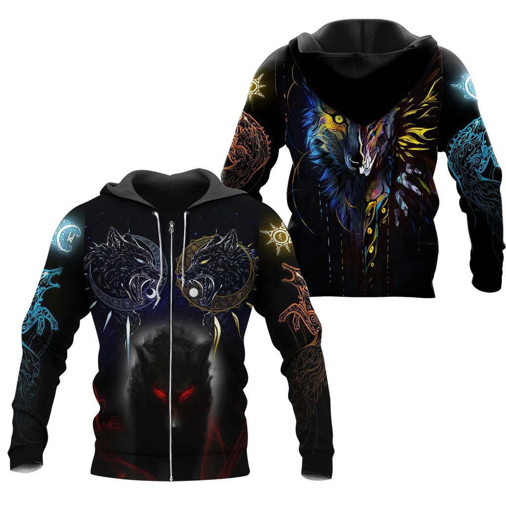 Awesome Hoodie 3D All Over Print Viking Wolf Fenrir for Men and Women Hoodie, T-Shirt, Zip Hoodies, Sweatshirt ND267
