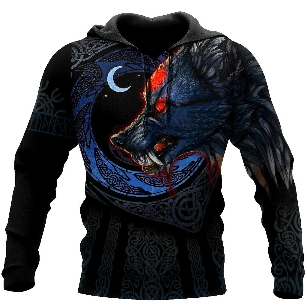 Awesome Hoodie 3D All Over Print Fenrir Viking Wolf for Men and Women Hoodie, T-Shirt, Zip Hoodies, Sweatshirt ND270