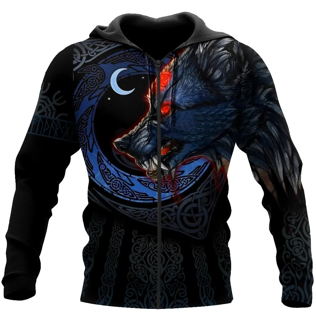 Awesome Hoodie 3D All Over Print Fenrir Viking Wolf for Men and Women Hoodie, T-Shirt, Zip Hoodies, Sweatshirt ND270