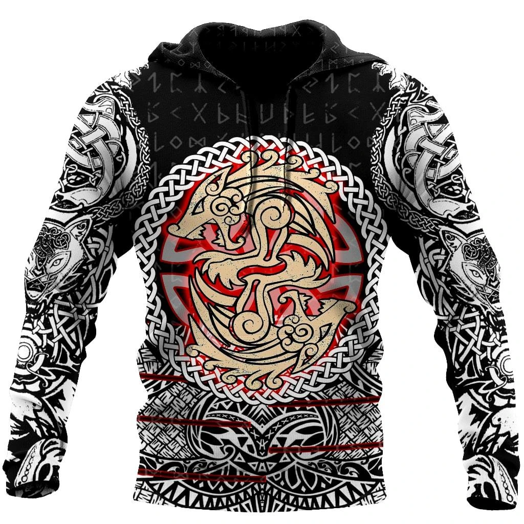 Awesome Hoodie 3D All Over Print Fenrir Tattoos - Hoodie, T-Shirt, Zip Hoodies, Sweatshirt ND274