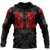 Awesome Hoodie 3D All Over Print Red Fenrir Viking Wolf Tattoo - Hoodie, T-Shirt, Zip Hoodies, Sweatshirt ND275
