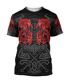 Awesome Hoodie 3D All Over Print Red Fenrir Viking Wolf Tattoo - Hoodie, T-Shirt, Zip Hoodies, Sweatshirt ND275