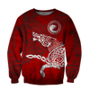 Awesome Hoodie 3D All Over Print Red Viking Wolf Tattoo - Hoodie, T-Shirt, Zip Hoodies, Sweatshirt ND277
