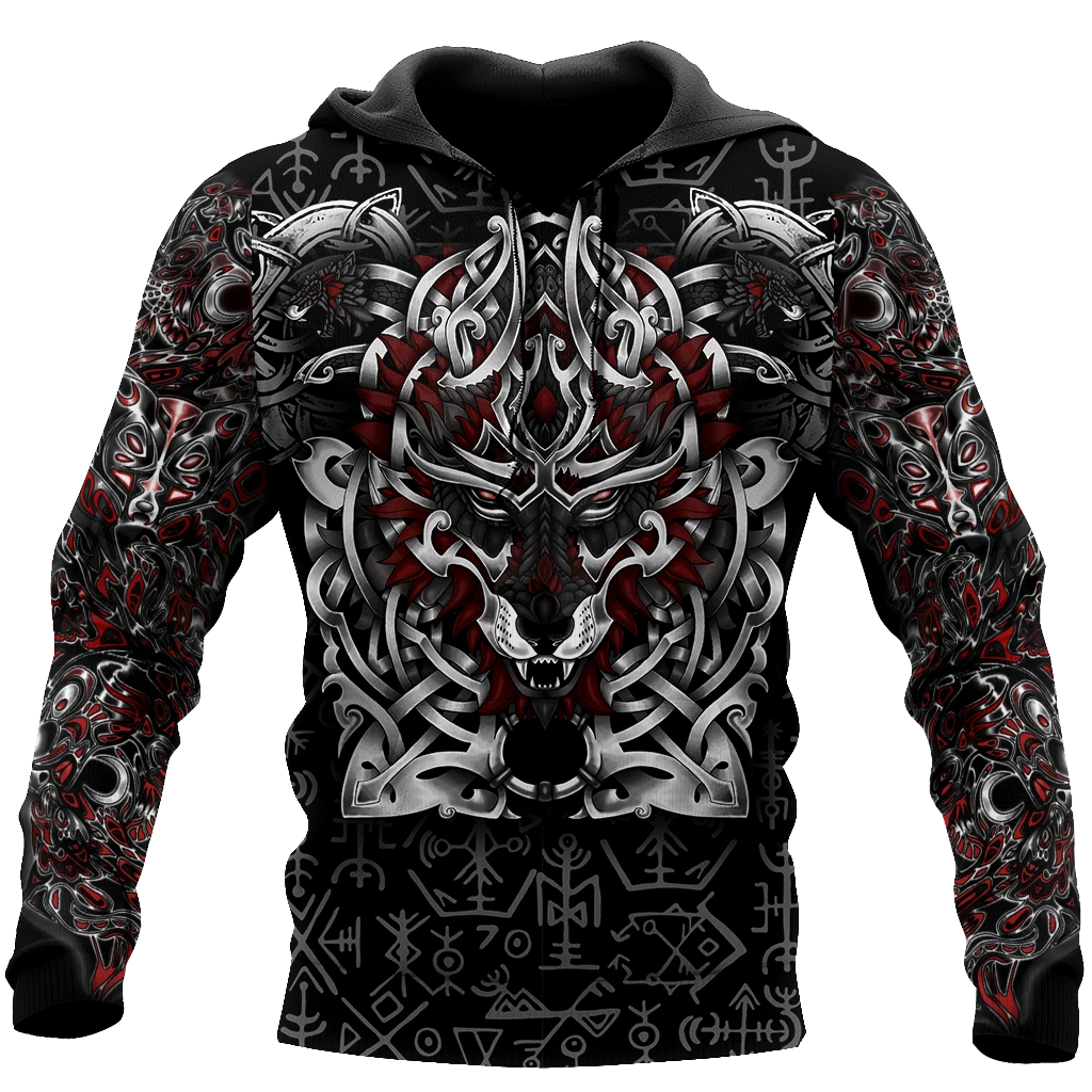 Awesome Hoodie 3D All Over Print Celtic Viking Wolf - Hoodie, T-Shirt, Zip Hoodies, Sweatshirt ND278