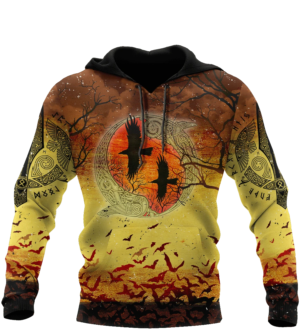 Awesome Hoodie 3D All Over Print Viking Halloween Raven of Odin - Hoodie, T-Shirt, Zip Hoodies, Sweatshirt ND384