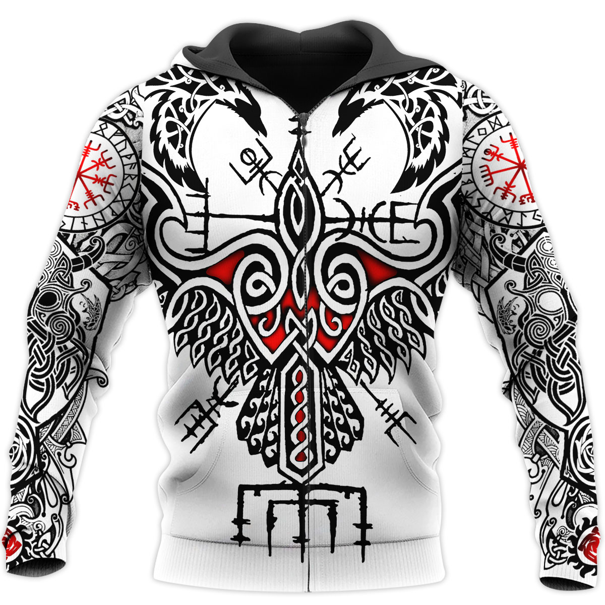 Awesome Hoodie 3D All Over Print Love Viking Tattoos - Hoodie, T-Shirt, Zip Hoodies, Sweatshirt ND385