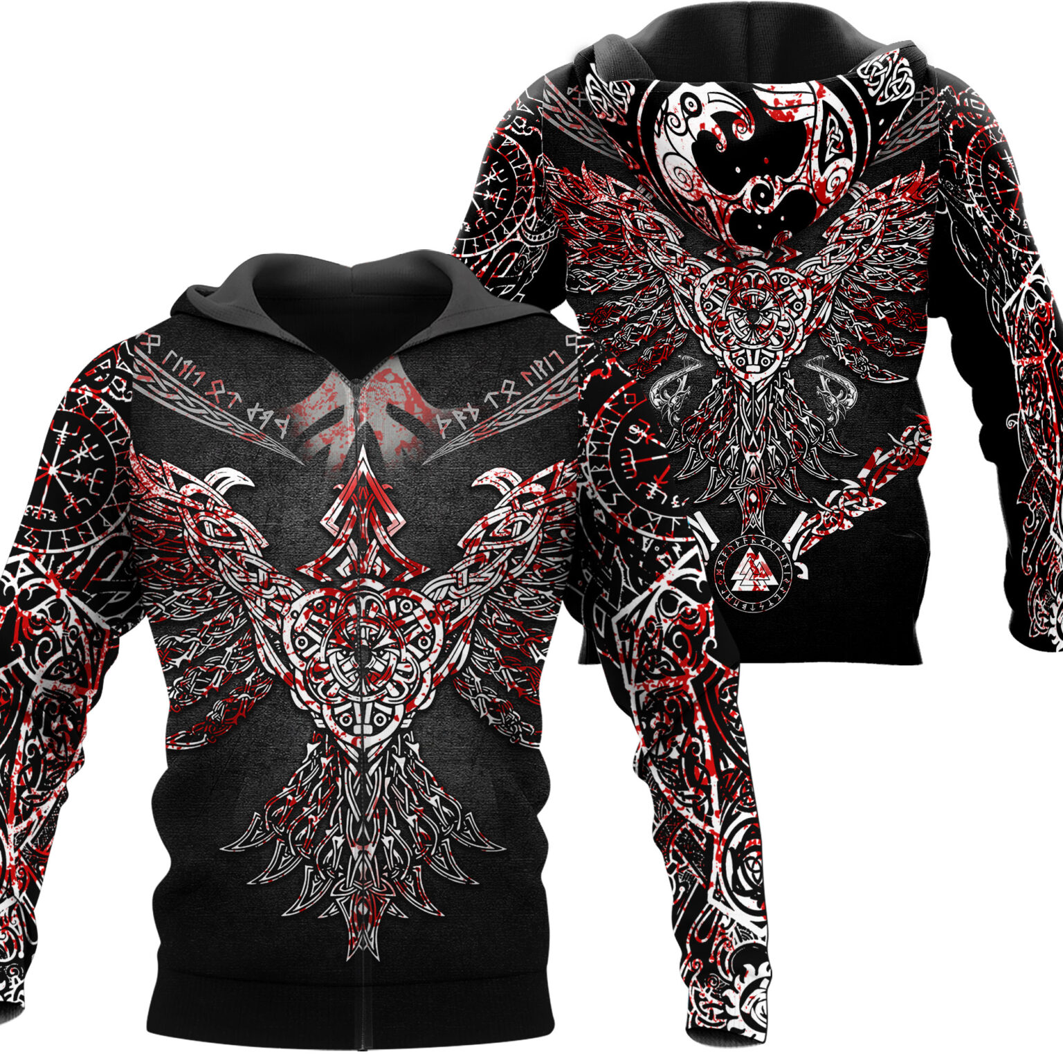 Awesome Hoodie 3D All Over Print Viking Huginn Sublimation - Hoodie, T-Shirt, Zip Hoodies, Sweatshirt ND392