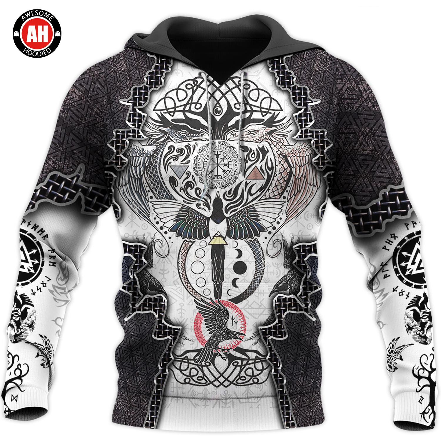 Awesome Hoodie 3D All Over Print Viking Tattoos - Hoodie, T-Shirt, Zip Hoodies, Sweatshirt ND396