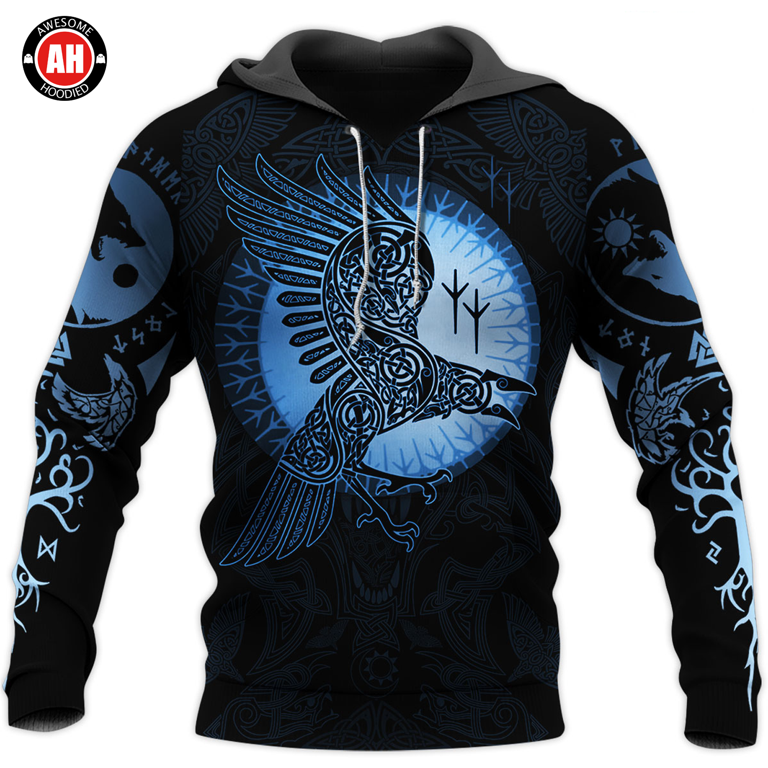 Awesome Hoodie 3D All Over Print Odin’s Ravens - Hoodie, T-Shirt, Zip Hoodies, Sweatshirt ND397