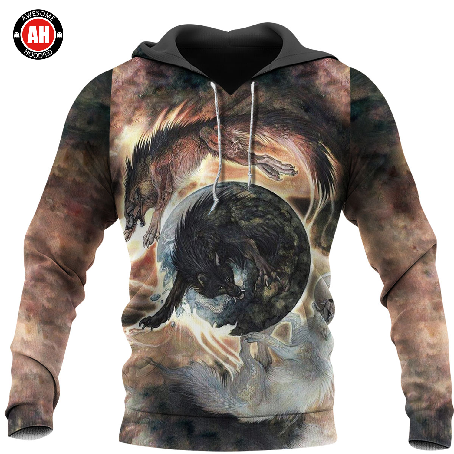 Awesome Hoodie 3D All Over Print Skalli And Hati - Hoodie, T-Shirt, Zip Hoodies, Sweatshirt ND400