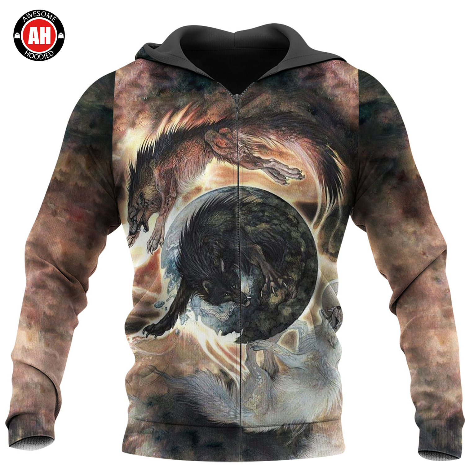 Awesome Hoodie 3D All Over Print Skalli And Hati - Hoodie, T-Shirt, Zip Hoodies, Sweatshirt ND400