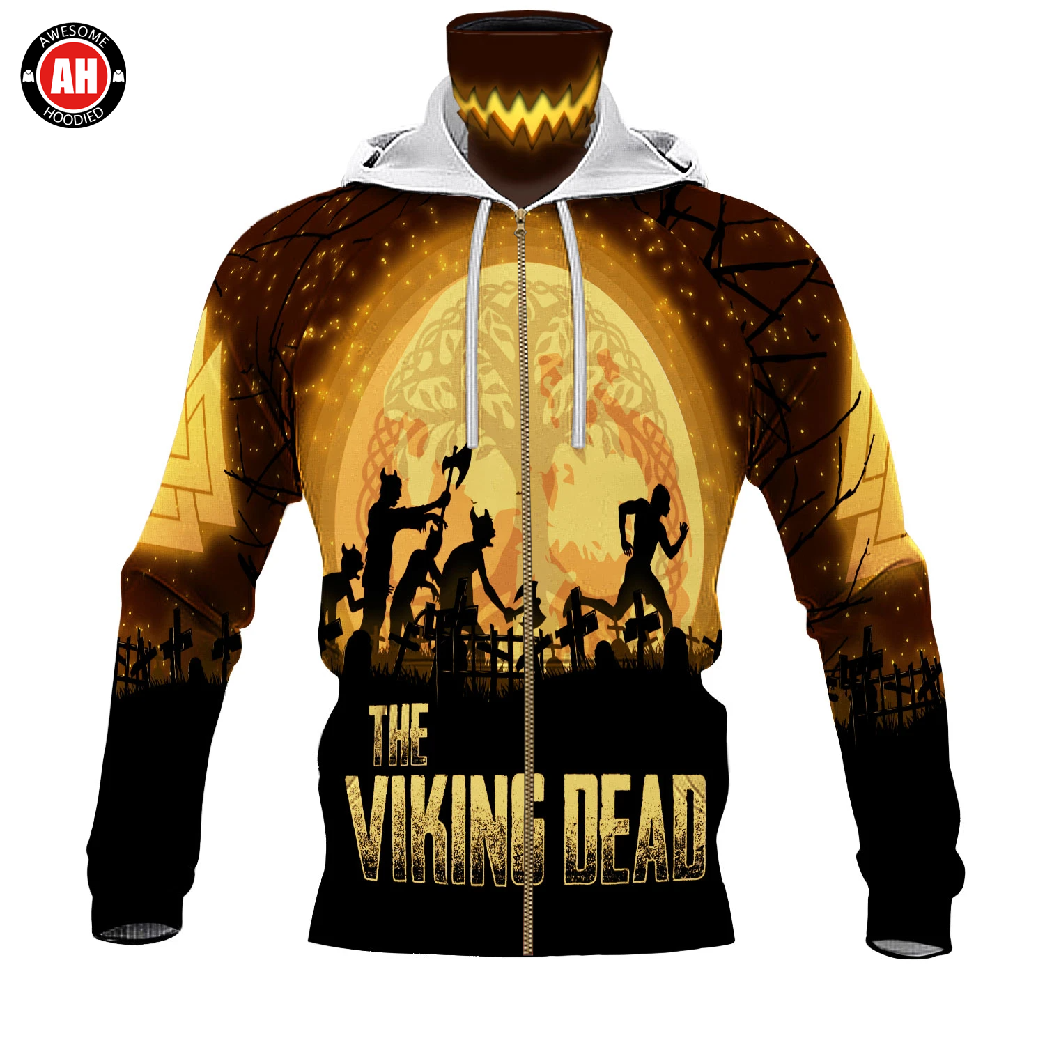 Awesome Hoodie 3D All Over Print Viking Halloween - Hoodie & Zip Hoodies With Gaiter ND403