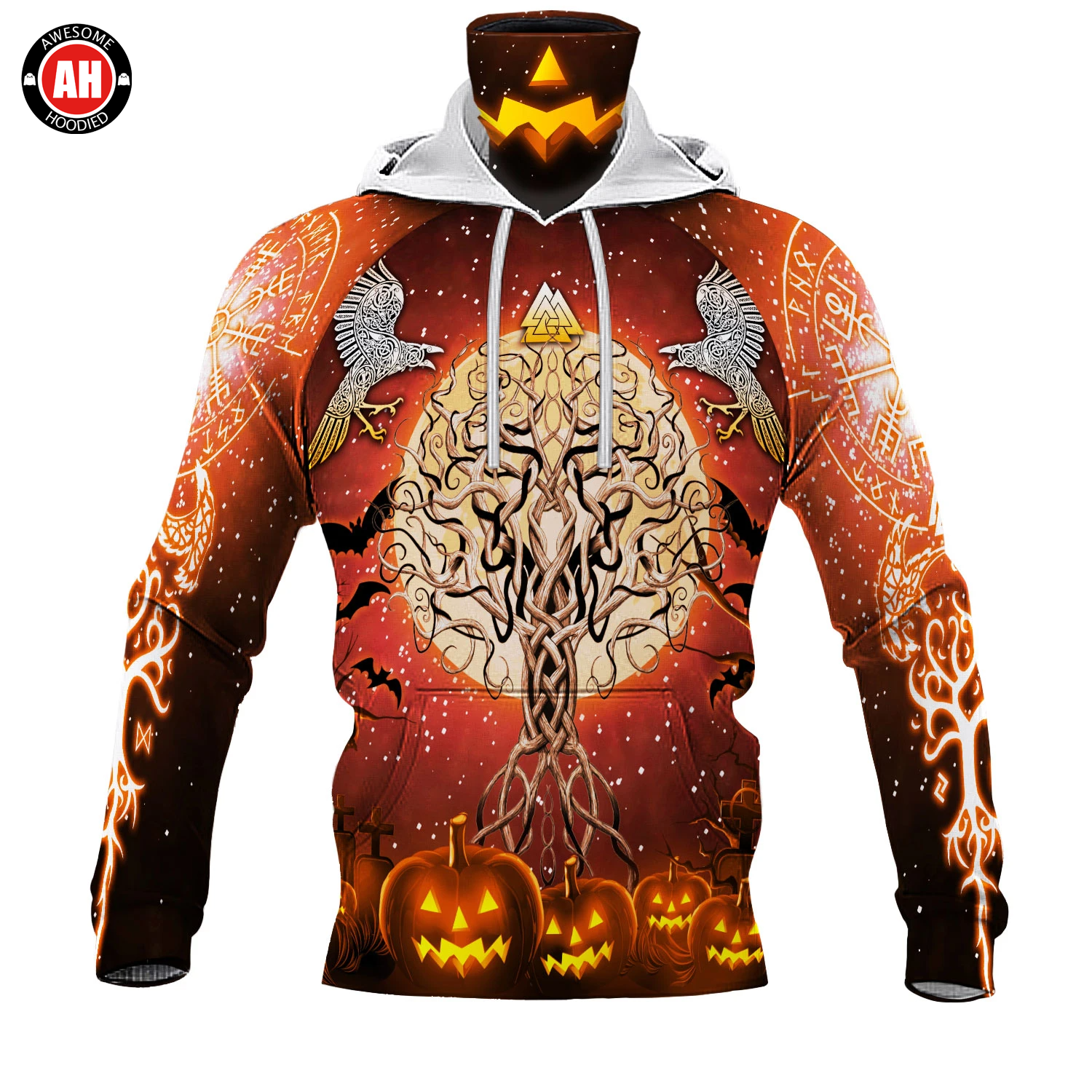 Awesome Hoodie 3D All Over Print Viking Halloween - Hoodie & Zip Hoodies With Gaiter ND406