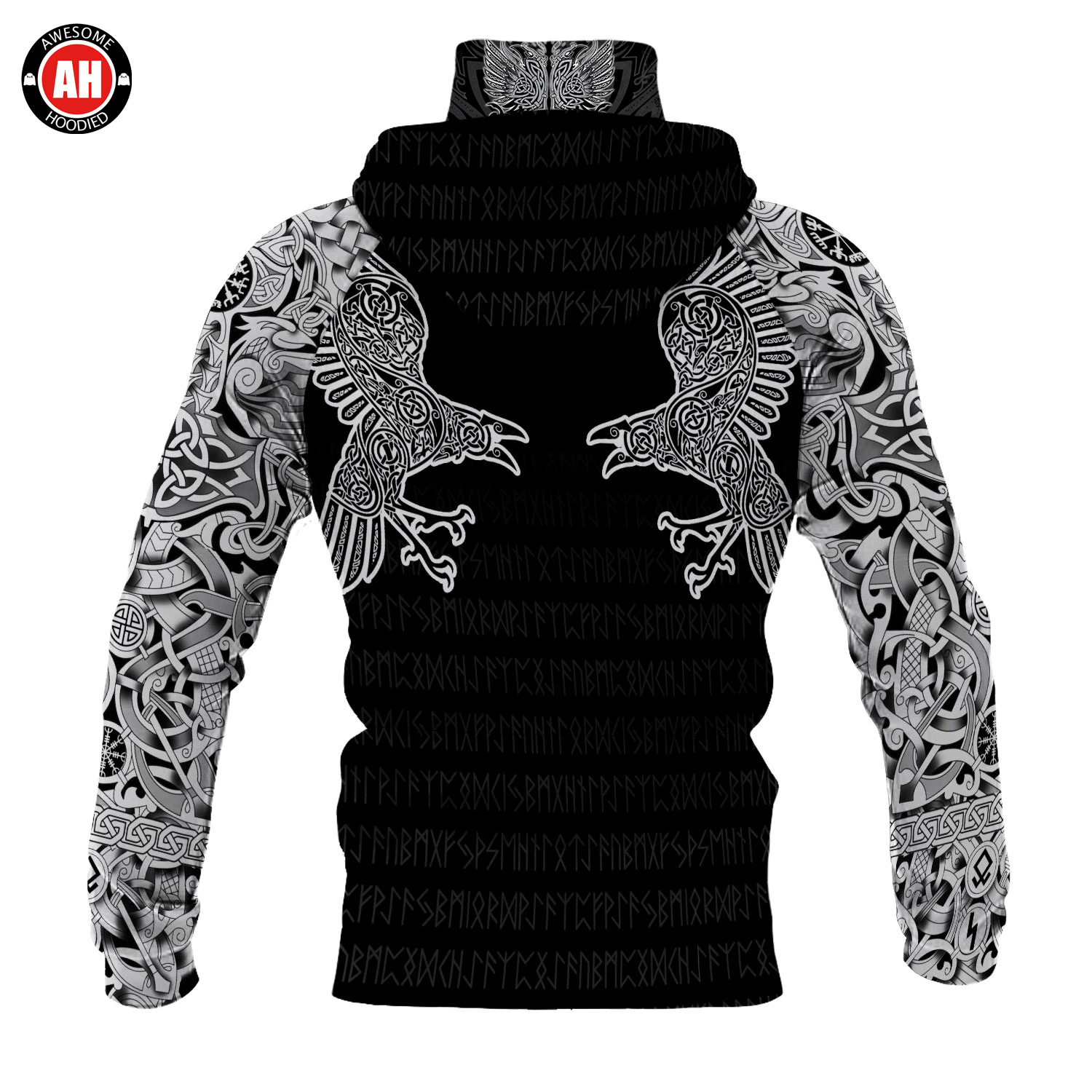 Awesome Hoodie 3D All Over Print Viking Raven - Hoodie & Zip Hoodies With Gaiter ND411