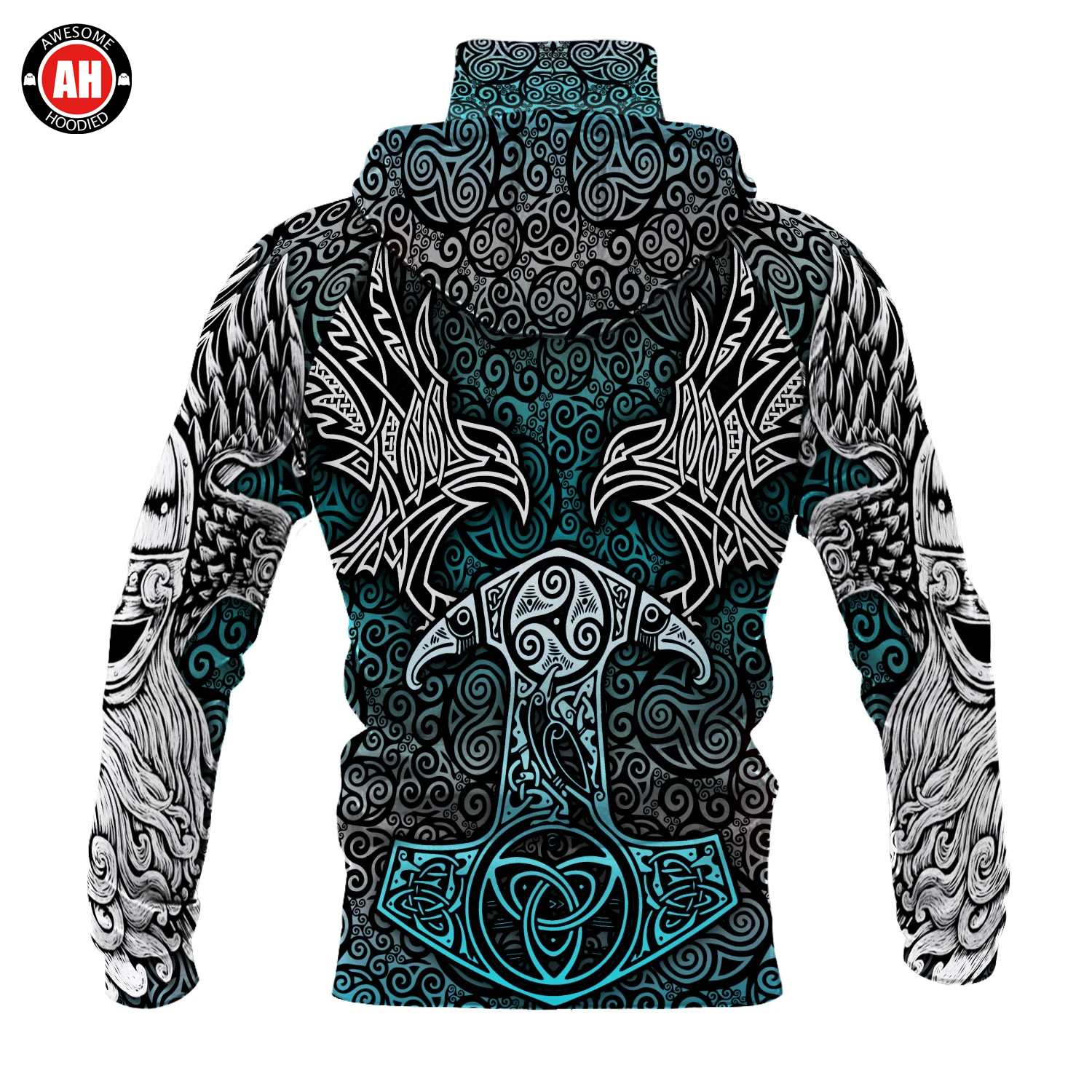 Awesome Hoodie 3D All Over Print Viking Raven - Hoodie & Zip Hoodies With Gaiter ND412
