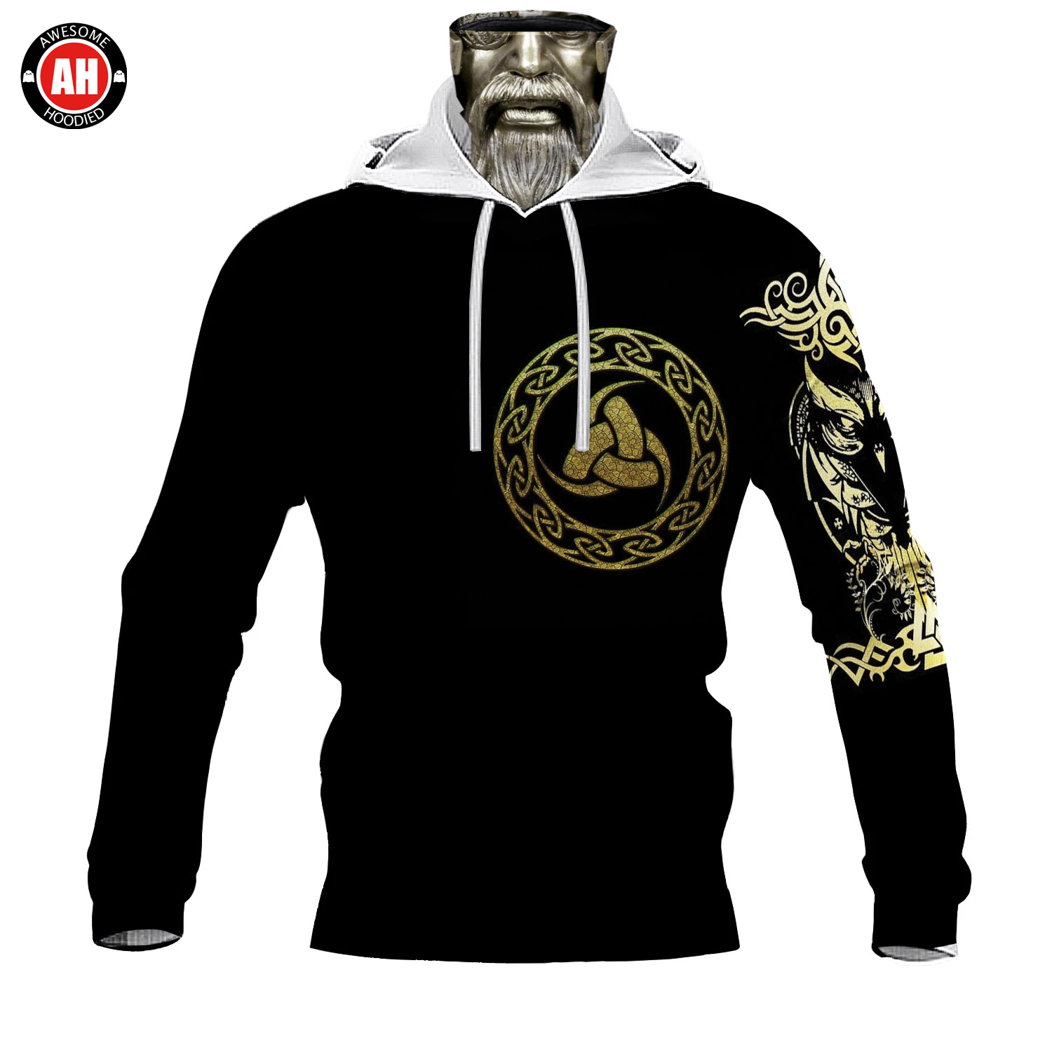 Awesome Hoodie 3D All Over Print Vikings - Hoodie & Zip Hoodies With Gaiter ND416