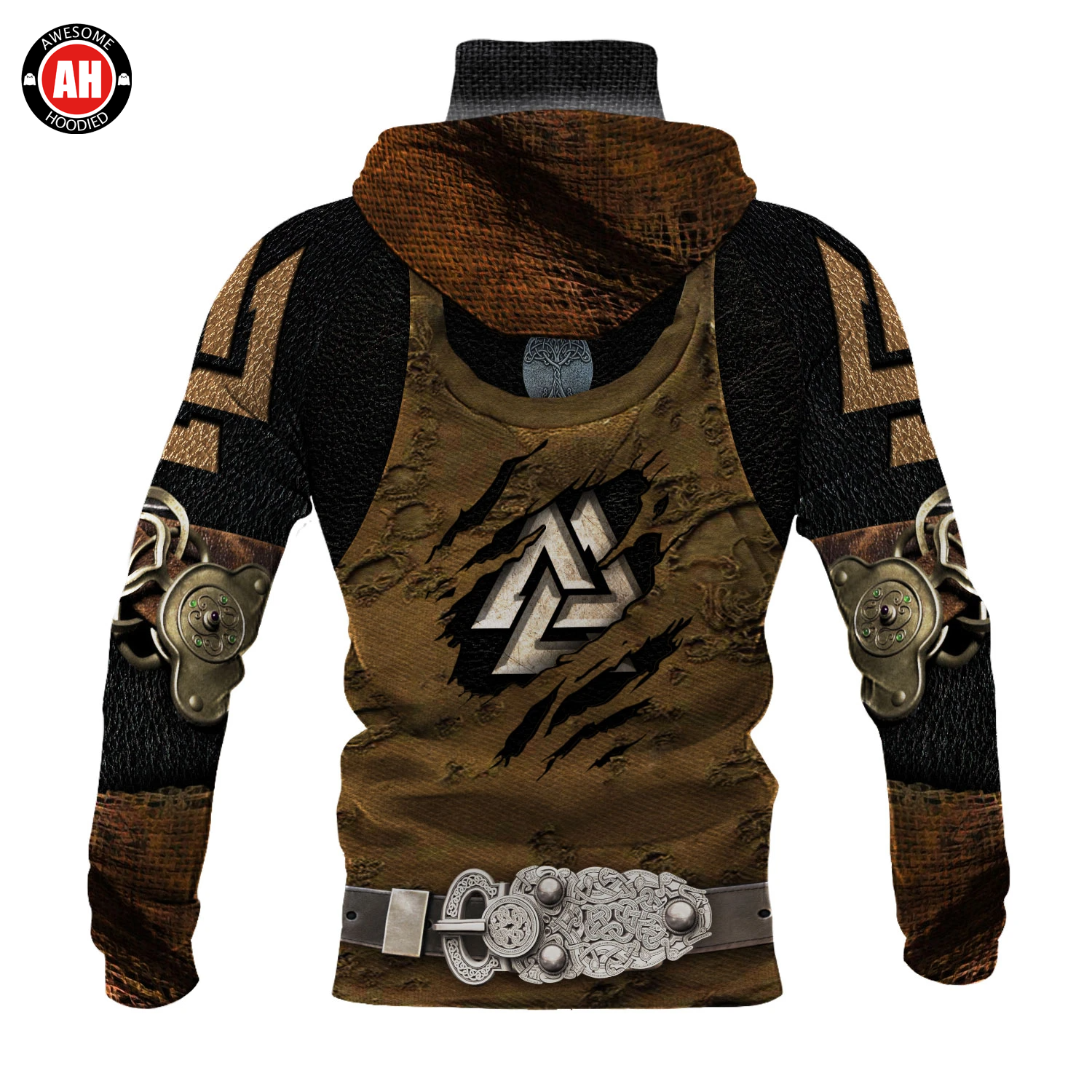 Awesome Hoodie 3D All Over Print Viking Armor - Hoodie & Zip Hoodies With Gaiter ND417