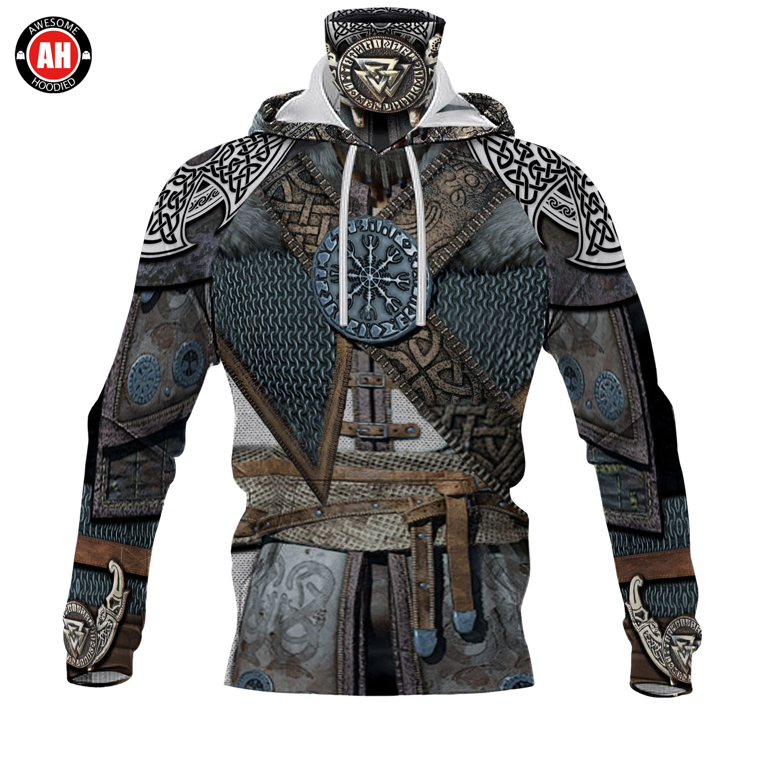 Awesome Hoodie 3D All Over Print Viking Armor - Hoodie & Zip Hoodies With Gaiter ND418