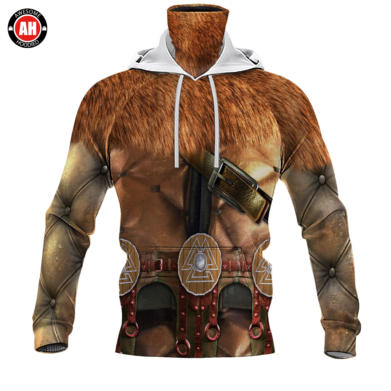 Awesome Hoodie 3D All Over Print Viking Armor - Hoodie & Zip Hoodies With Gaiter ND419