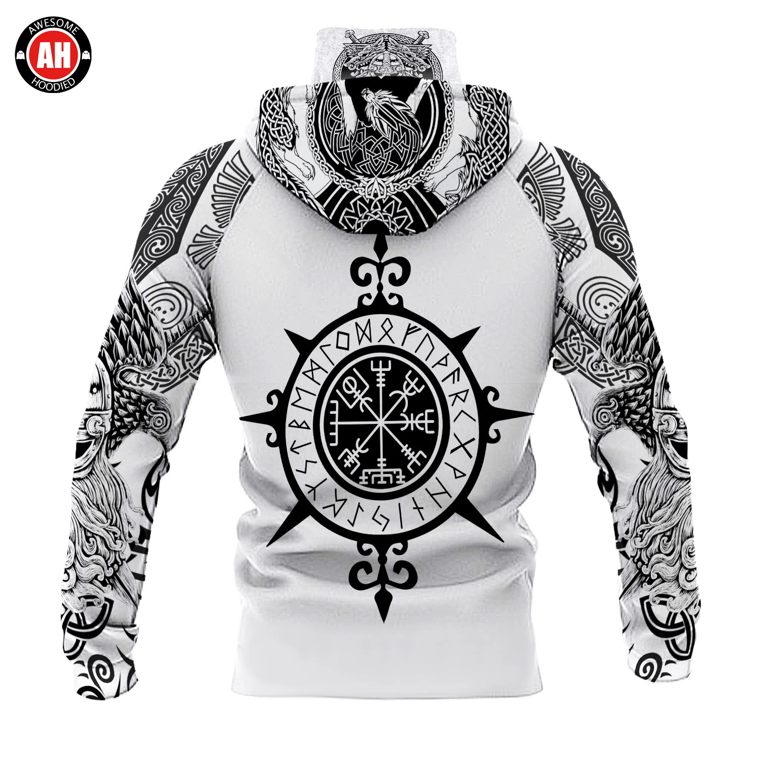 Awesome Hoodie 3D All Over Print Viking Wolf - Hoodie & Zip Hoodies With Gaiter ND421