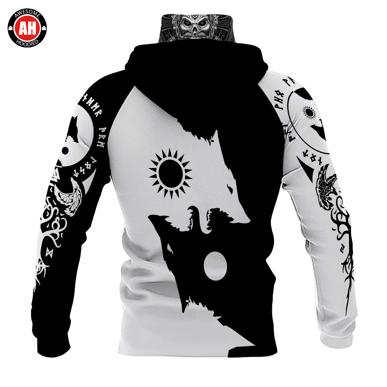 Awesome Hoodie 3D All Over Print Viking Wolf - Hoodie & Zip Hoodies With Gaiter ND422