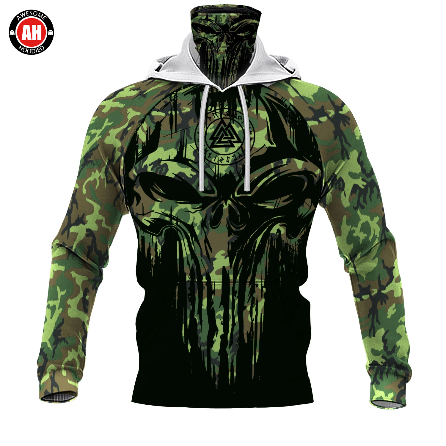 Awesome Hoodie 3D All Over Print Viking Skull - Hoodie & Zip Hoodies With Gaiter ND423