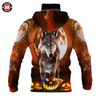 Awesome Hoodie 3D All Over Print Halloween Wolf - Hoodie &amp; Zip Hoodies With Gaiter ND427