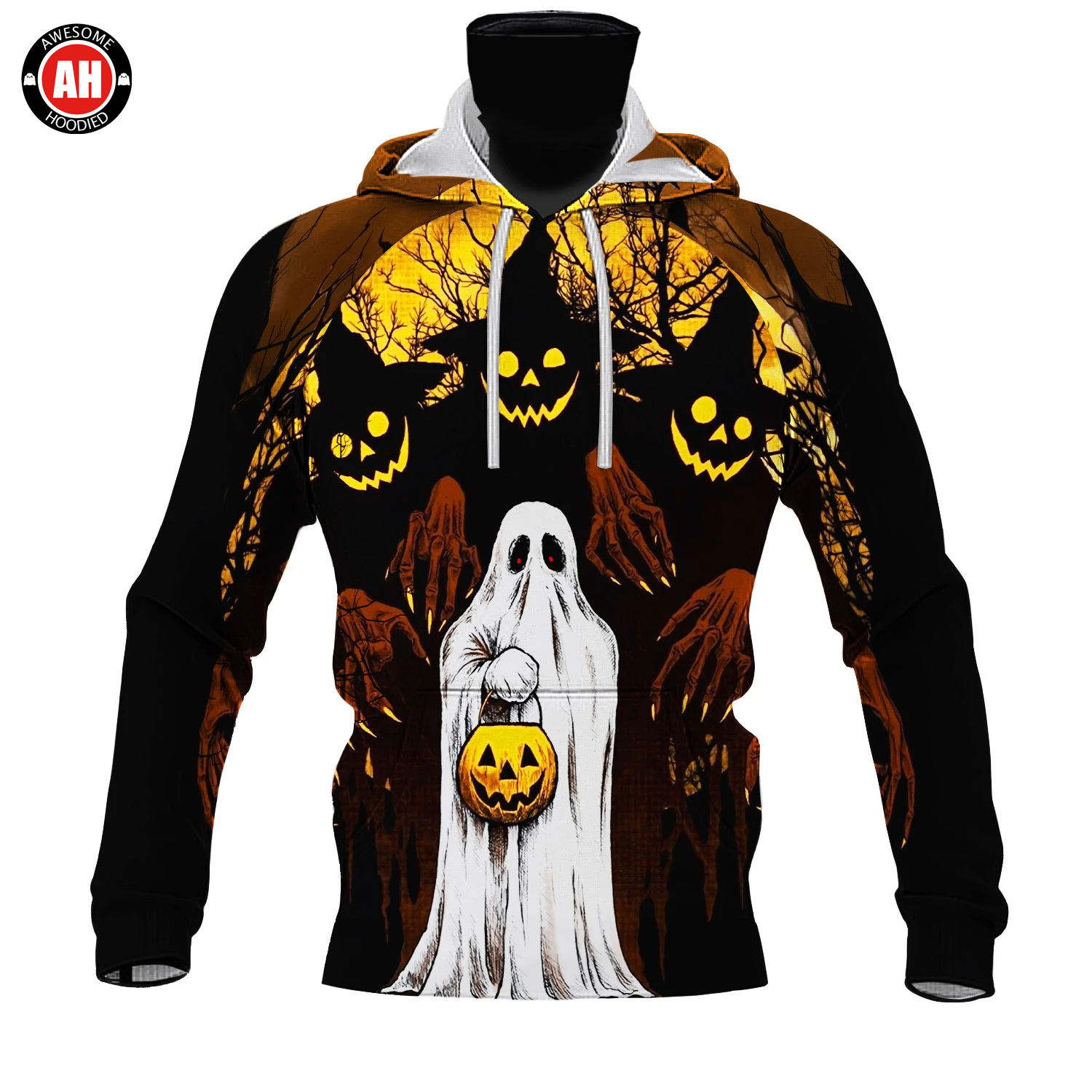 Awesome Hoodie 3D All Over Print Halloween Ghost - Hoodie & Zip Hoodies With Gaiter ND429