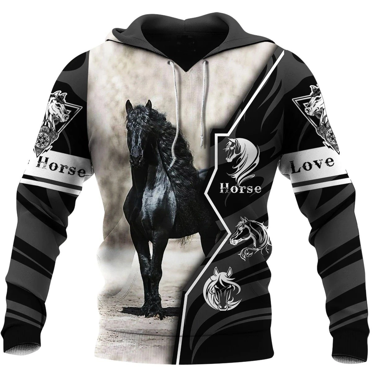Awesome Hoodie 3D All Over Print Love Horse - Hoodie, T-Shirt, Zip Hoodies, Sweatshirt ND494