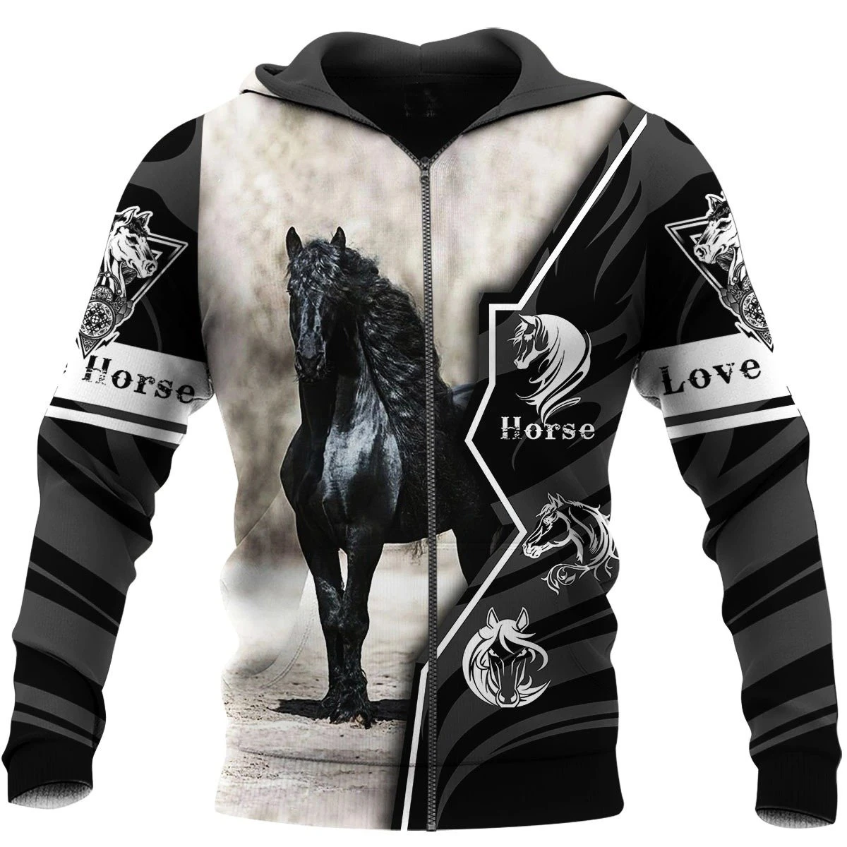Awesome Hoodie 3D All Over Print Love Horse - Hoodie, T-Shirt, Zip Hoodies, Sweatshirt ND494