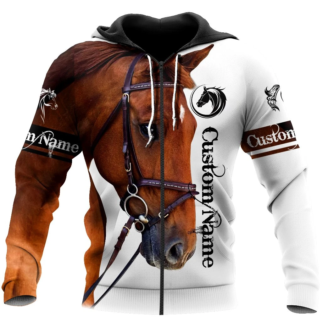 Awesome Hoodie 3D All Over Print Love Horse Custom Name - Hoodie, T-Shirt, Zip Hoodies, Sweatshirt ND497