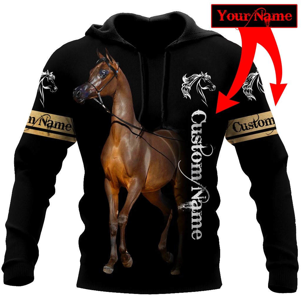 Awesome Hoodie 3D All Over Print Love Horse Custom Name - Hoodie, T-Shirt, Zip Hoodies, Sweatshirt ND498
