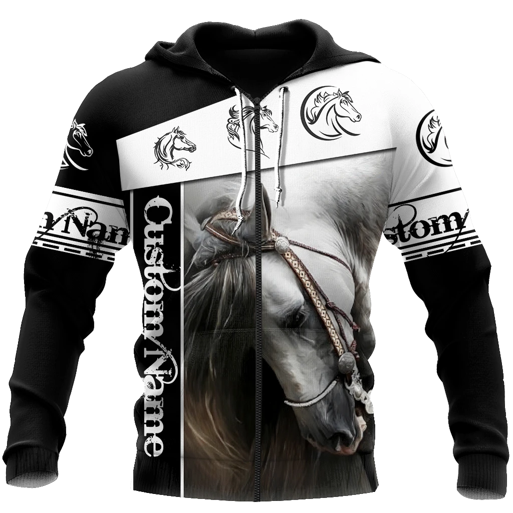 Awesome Hoodie 3D All Over Print Love Horse Custom Name - Hoodie, T-Shirt, Zip Hoodies, Sweatshirt ND499