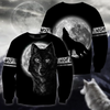 Awesome Hoodie 3D All Over Print Wolf in Moon - Hoodie, T-Shirt, Zip Hoodies, Sweatshirt ND501